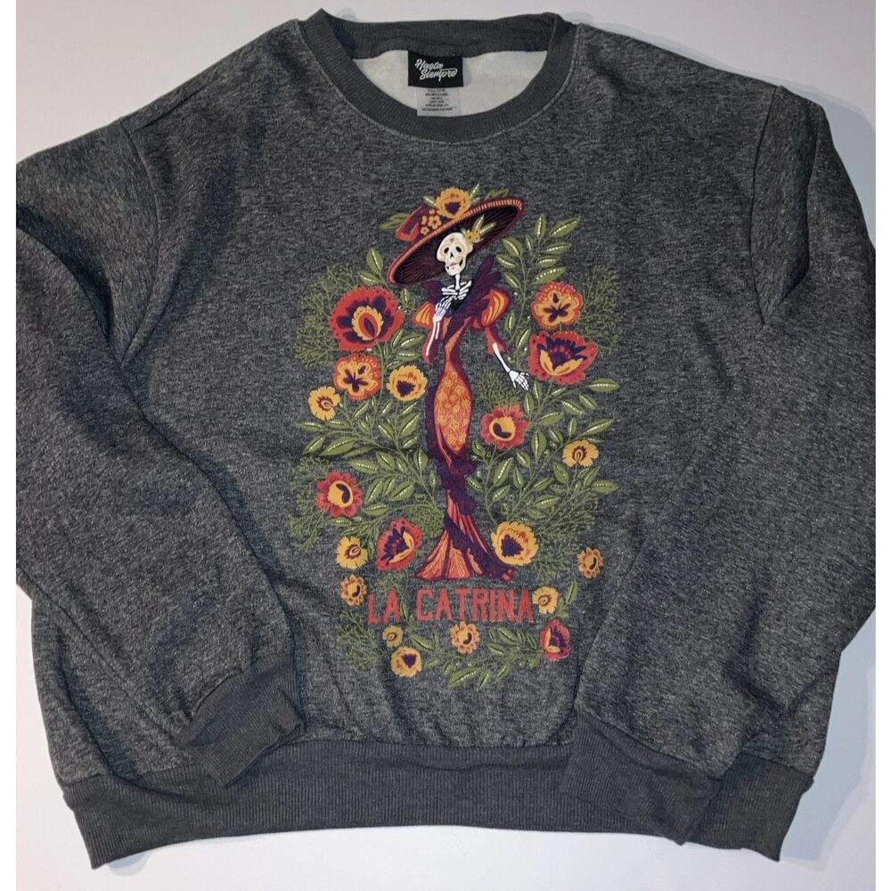 Hasta Siempre La Catrina Pullover Sweatshirt Womens Small Day Of The Dead